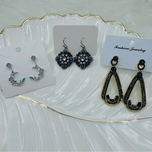 Fashion Statement Dangle Earrings Bundle lot Set 3 pairs lot